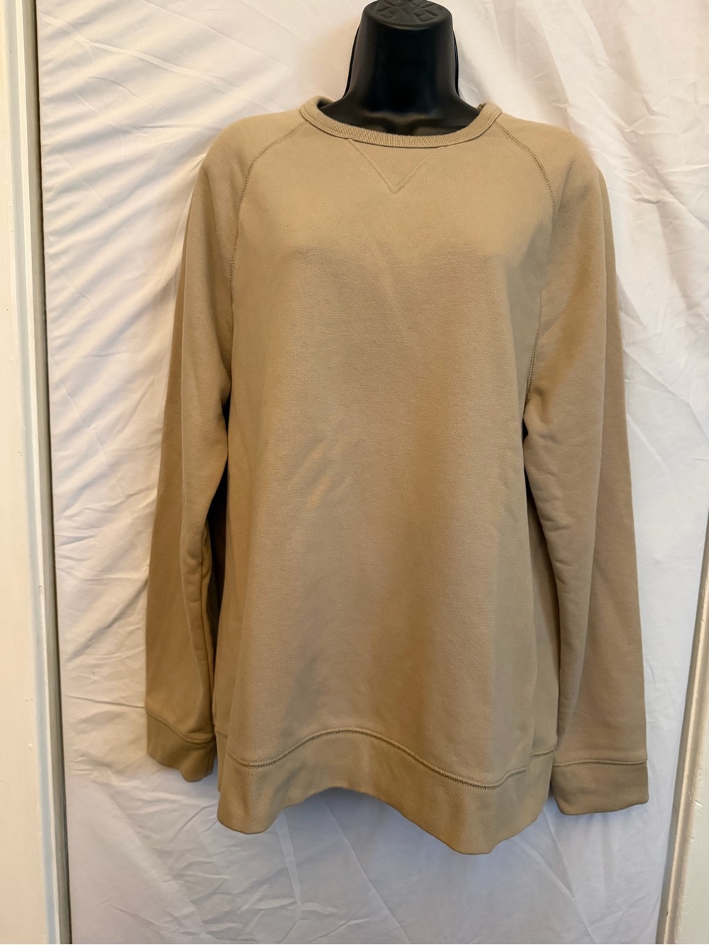 Women’s French Terry 100% Cotton Crewneck Sweatshirt - Beige